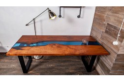 Stirling dinning epoxy resin river table